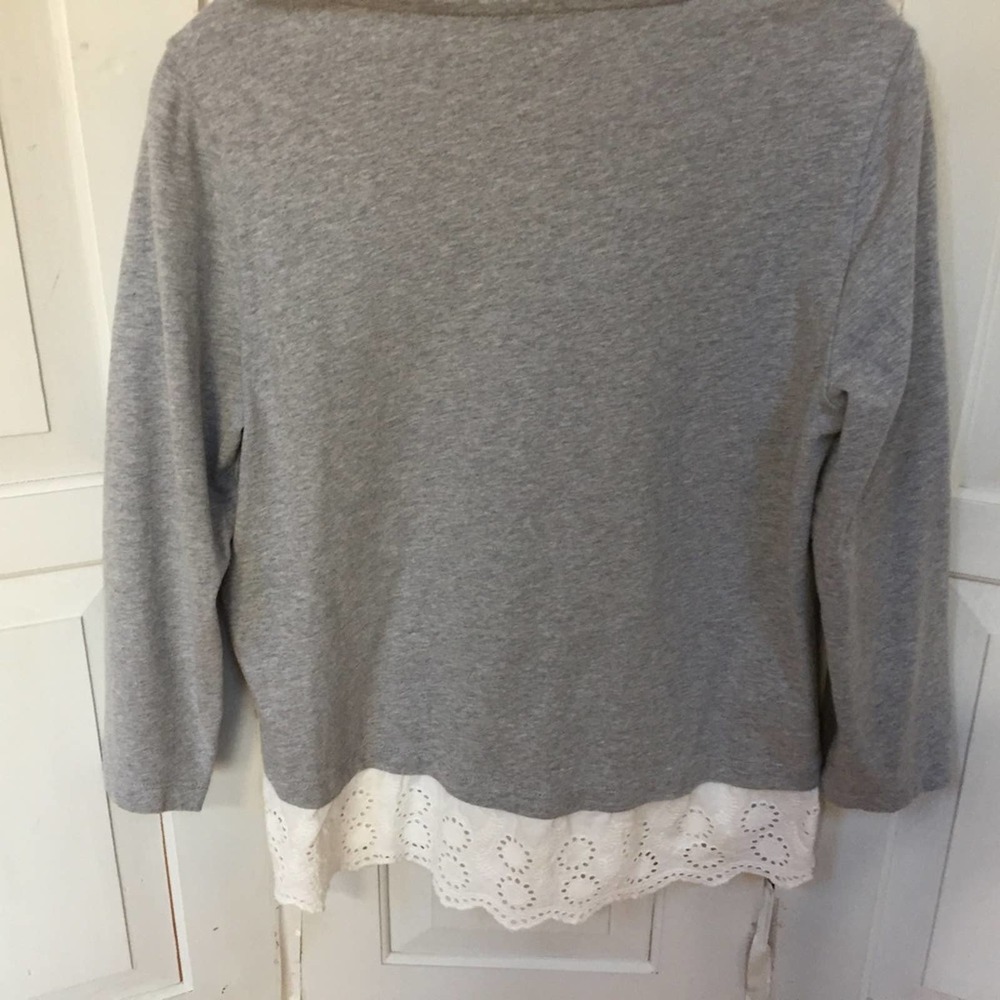 J. by J. Crew Gray Top w/ Eyelet Detail - Picture 14 of 16